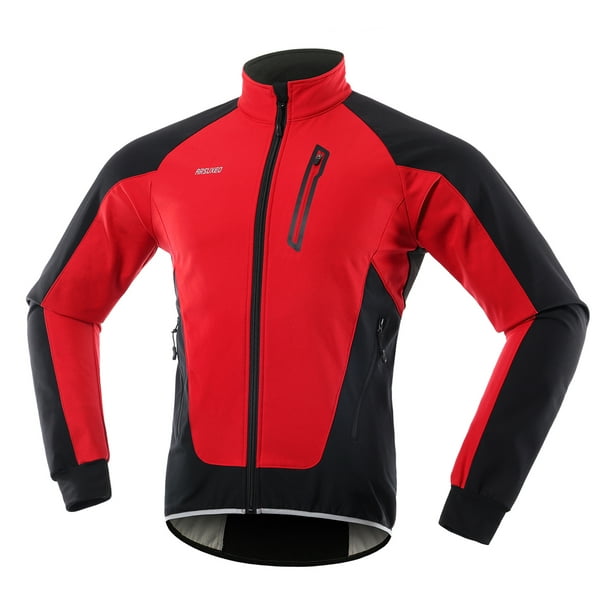 Men Cycling Jacket Mountain Bike Long Sleeve Fleece Warm Coat Windproof Tops